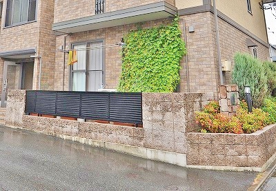Balcony. Private garden viewed from the outside