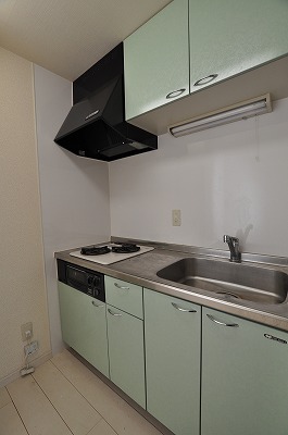 Kitchen. System kitchen with grill