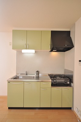 Kitchen. 2-neck is a gas stove can be installed.