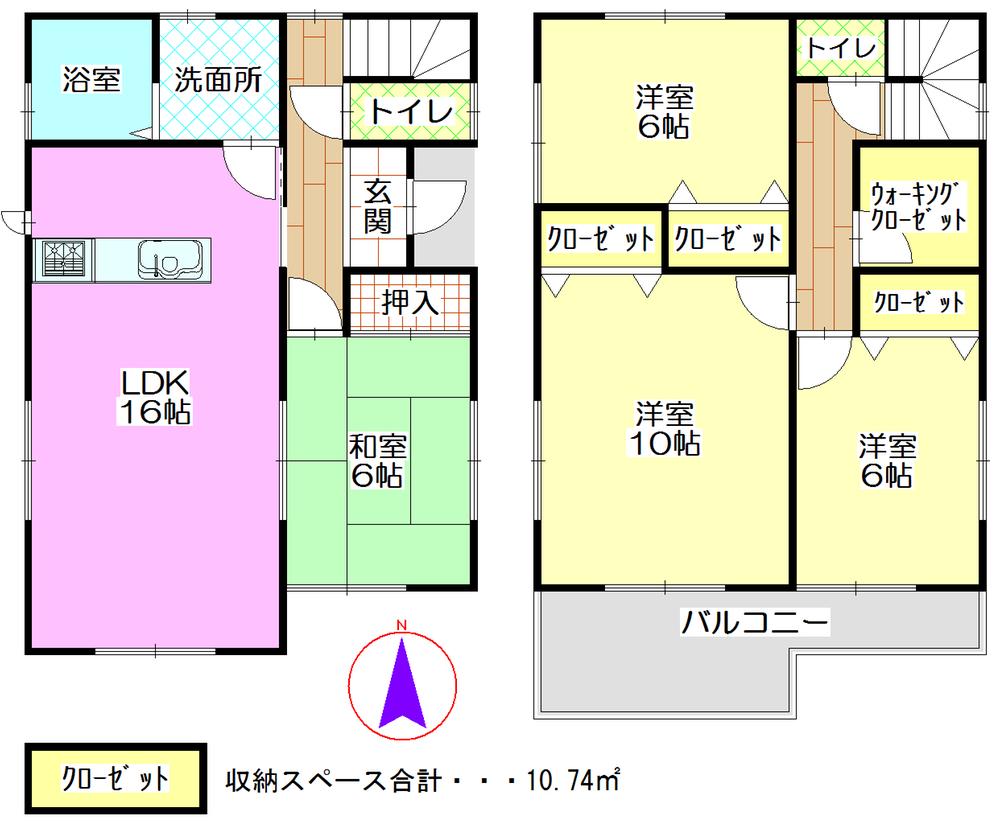 Floor plan. 25,480,000 yen, 4LDK, Land area 148.31 sq m , Building area 106.82 sq m