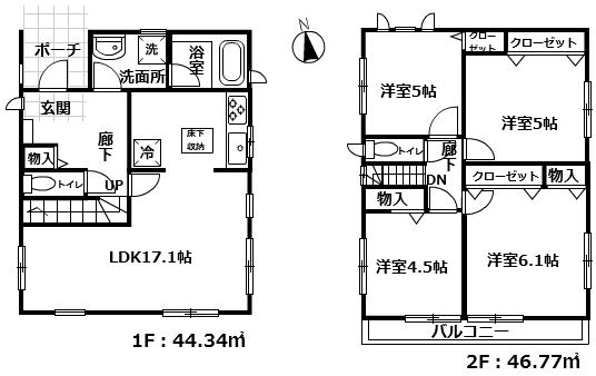 Floor plan. 10.9 million yen, 4LDK, Land area 121.29 sq m , Building area 91.11 sq m floor plan