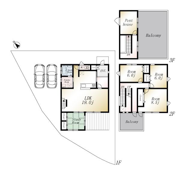 Floor plan. 30,800,000 yen, 5LDK, Land area 200.37 sq m , Building area 132.49 sq m