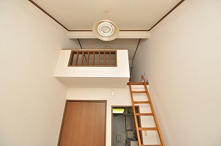 View. How looked up at the loft from the bottom of the living room.