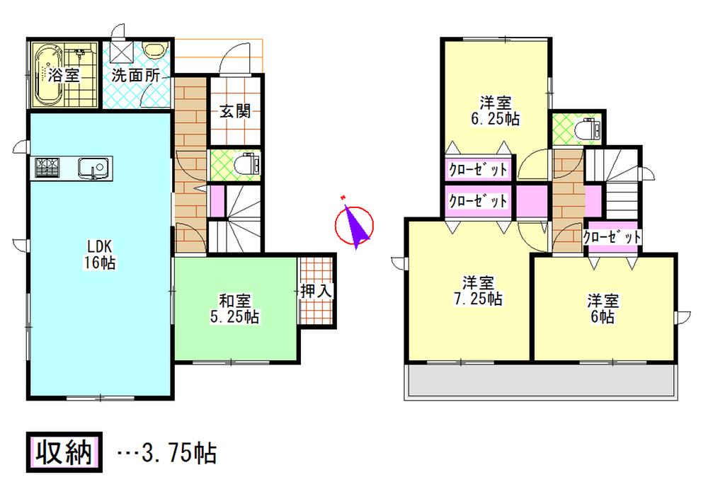 Floor plan. 20.8 million yen, 4LDK, Land area 147.64 sq m , Building area 95.63 sq m
