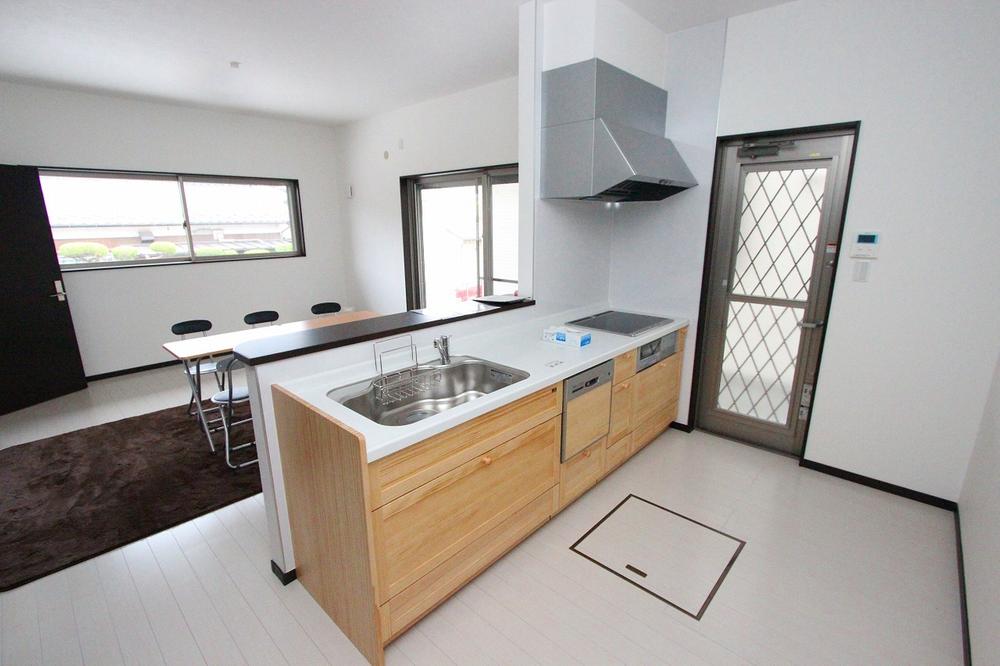 Kitchen. Kitchen with a back door