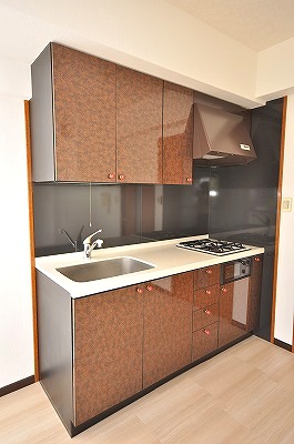 Kitchen. System kitchen with grill