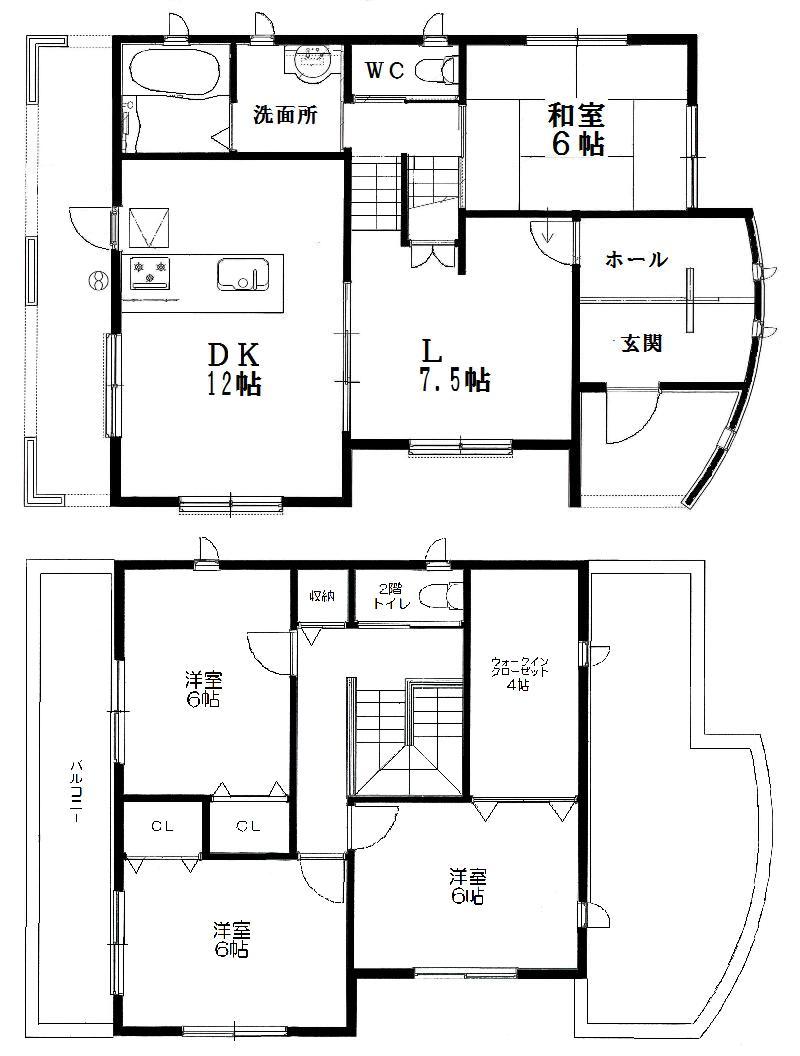 Floor plan. 29,800,000 yen, 4LDK, Land area 260.89 sq m , Building area 126.32 sq m