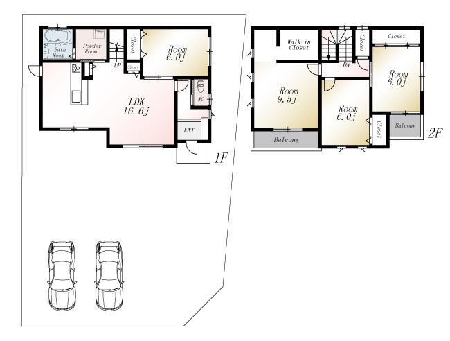 Floor plan. (No. 1 point), Price 31,800,000 yen, 4LDK, Land area 189.84 sq m , Building area 108.06 sq m