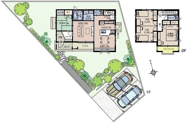 Floor plan. 25,220,000 yen, 4LDK, Land area 254.79 sq m , Building area 104.26 sq m