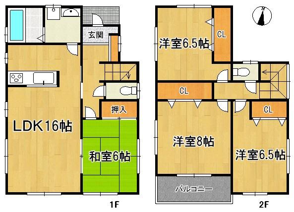 Floor plan. 18,980,000 yen, 4LDK, Land area 179.4 sq m , Building area 101.02 sq m