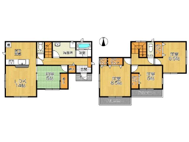 Floor plan. 15.8 million yen, 4LDK, Land area 143.48 sq m , Building area 97.2 sq m