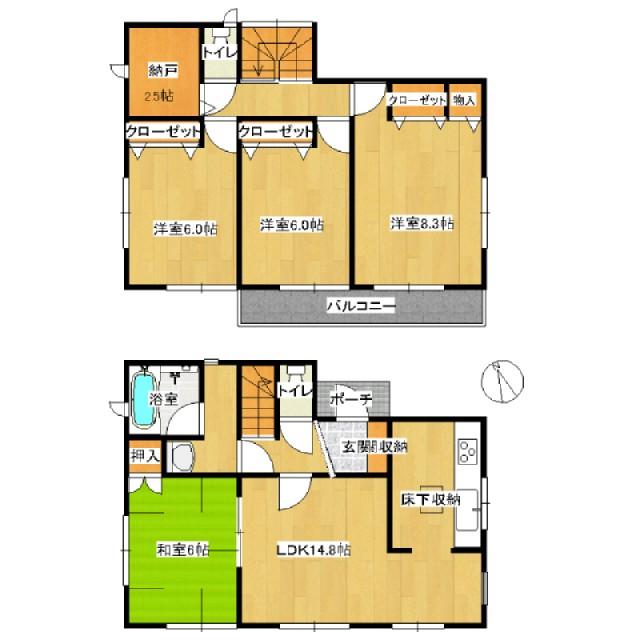 Floor plan. 17.8 million yen, 4LDK+S, Land area 184.49 sq m , Building area 96.78 sq m floor plan