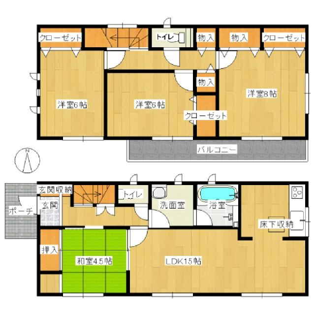 Floor plan. 15.8 million yen, 4LDK, Land area 168.94 sq m , Building area 98.01 sq m floor plan