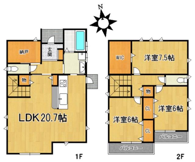 Floor plan. 26,900,000 yen, 3LDK+S, Land area 185.85 sq m , Building area 106.4 sq m