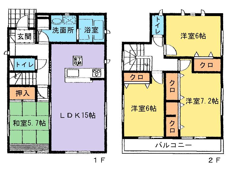 Floor plan. (1 Building), Price 19,800,000 yen, 4LDK, Land area 169.17 sq m , Building area 97.19 sq m