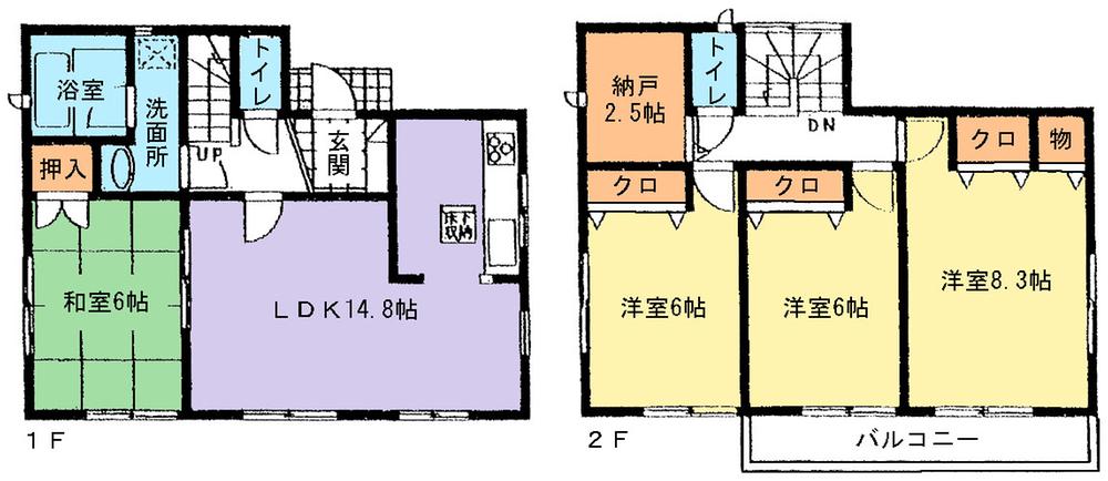 Floor plan. (3 Building), Price 17.8 million yen, 4LDK+S, Land area 184.49 sq m , Building area 96.78 sq m