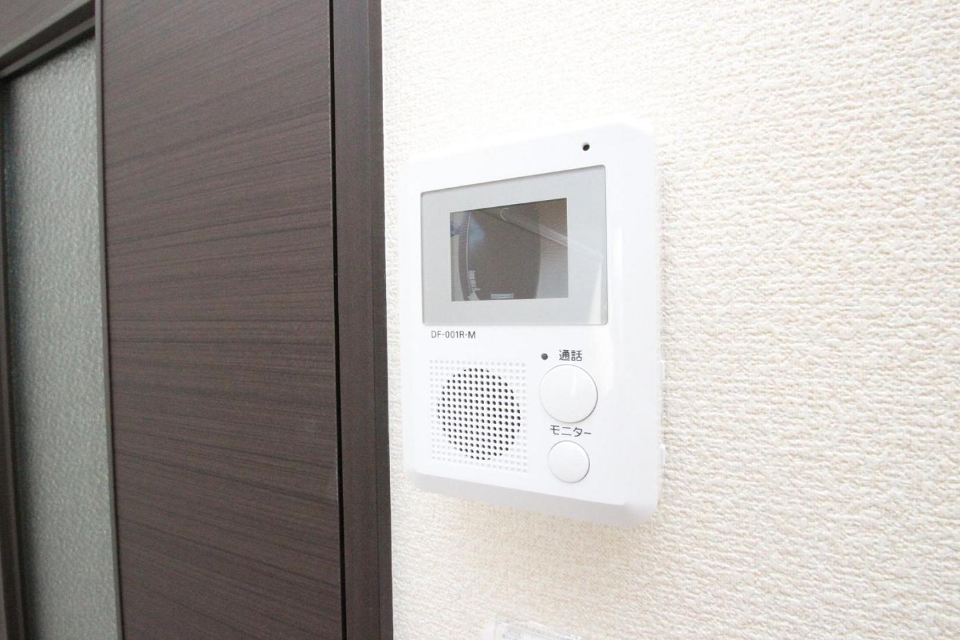 Security. Women worry TV monitor with Hong