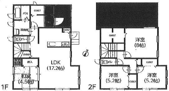 Floor plan. 25,500,000 yen, 4LDK + S (storeroom), Land area 236.65 sq m , Building area 109.29 sq m