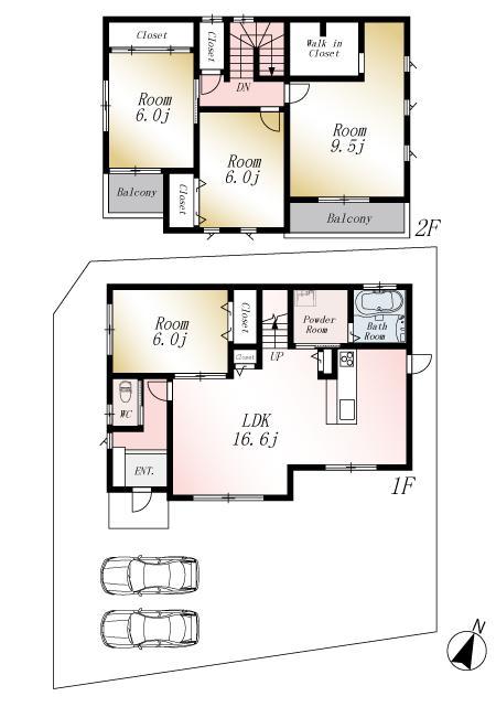 Floor plan. 23.8 million yen, 4LDK, Land area 255.97 sq m , Building area 108.06 sq m
