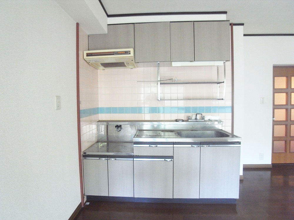 Kitchen. Two-burner gas stove installation Allowed wide kitchen