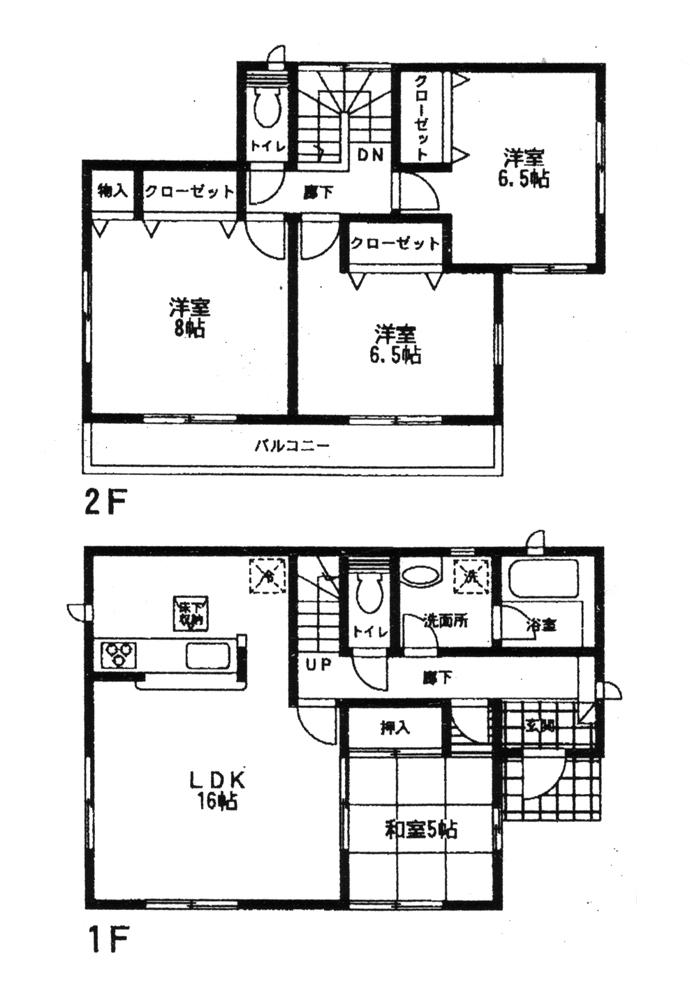 Floor plan. (3 Building), Price 33,600,000 yen, 4LDK, Land area 169.78 sq m , Building area 98.82 sq m