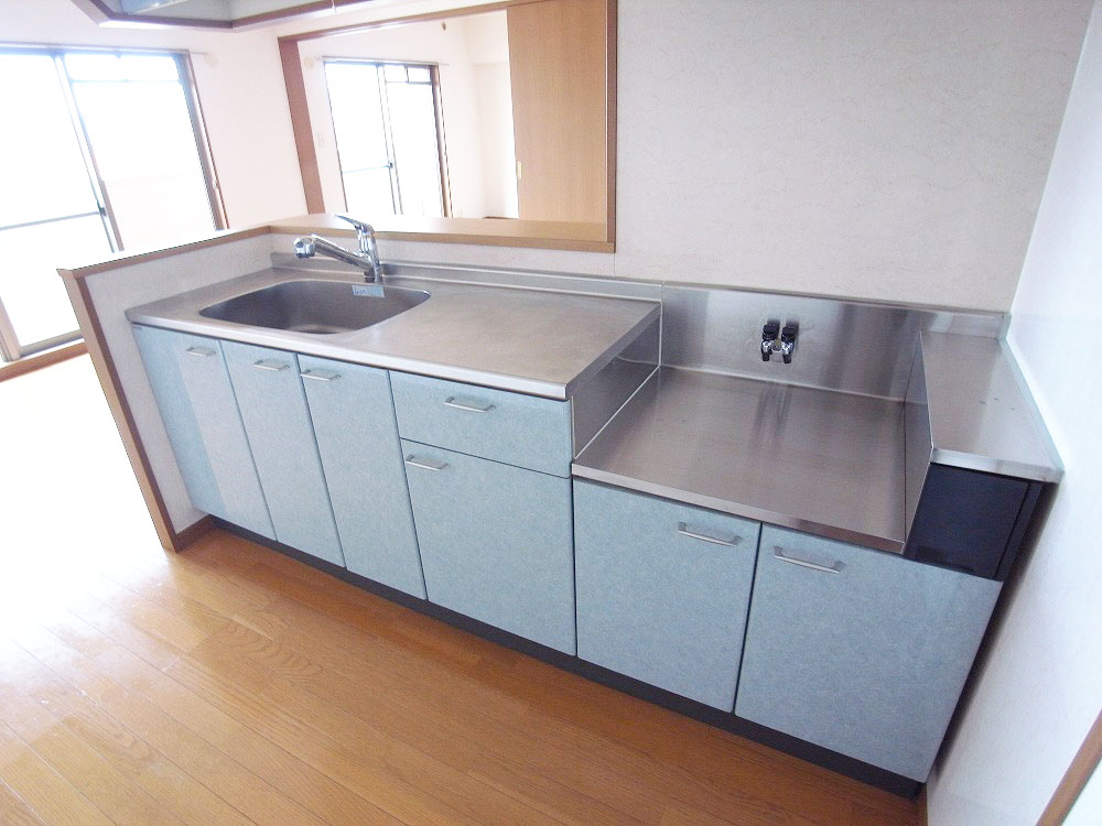 Kitchen. Face-to-face counter wide & Long kitchen