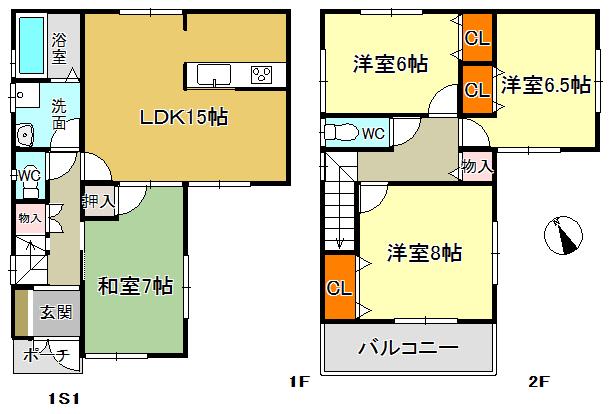 Floor plan. 25,300,000 yen, 4LDK, Land area 170 sq m , It is a building area of 98.01 sq m 4 Building.