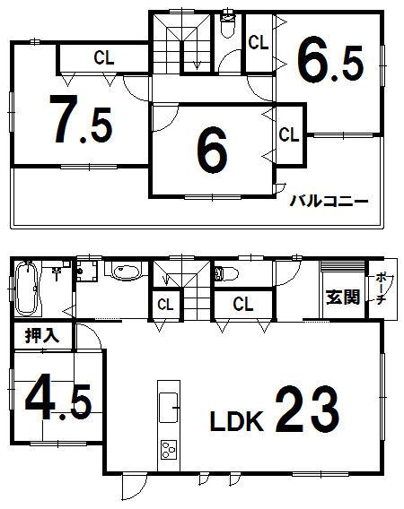 Floor plan. 28,900,000 yen, 4LDK, Land area 189.34 sq m , Building area 113.44 sq m local appearance photo