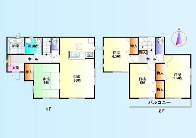 Floor plan. 28.8 million yen, 4LDK, Land area 157.35 sq m , Building area 94.77 sq m relatively popular is a high floor plan (^_^) /  Living and Japanese-style room is a place that can be used To spacious to release a is usually Tsuzukiai, Has gained support from people of all ages! (^^)!