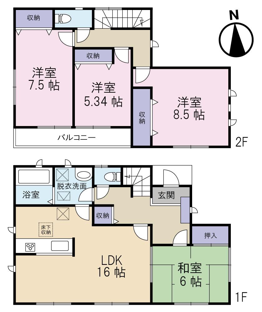 Floor plan. 25,980,000 yen, 4LDK, Land area 234.02 sq m , Building area 105.98 sq m Mato