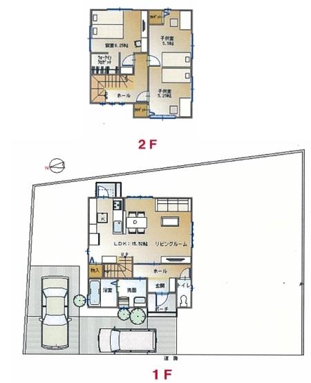 Floor plan. 22.5 million yen, 3LDK, Land area 187 sq m , Building area 82.8 sq m