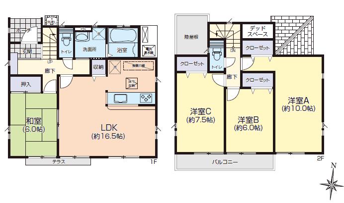 Floor plan. 23,700,000 yen, 4LDK, Land area 154.09 sq m , Building area 105.99 sq m