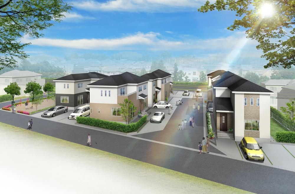 Building plan example (Perth ・ appearance). The first phase streets Rendering Perth