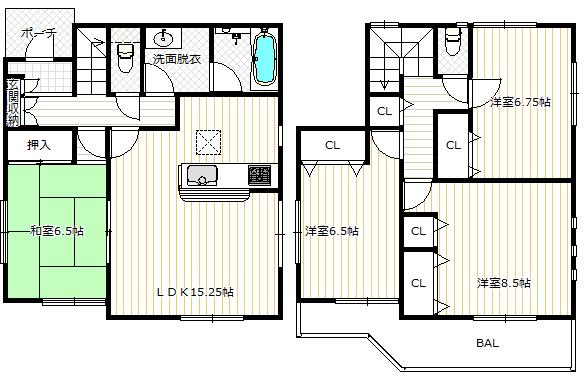 Floor plan. 23.8 million yen, 4LDK, Land area 187.26 sq m , Building area 100.43 sq m