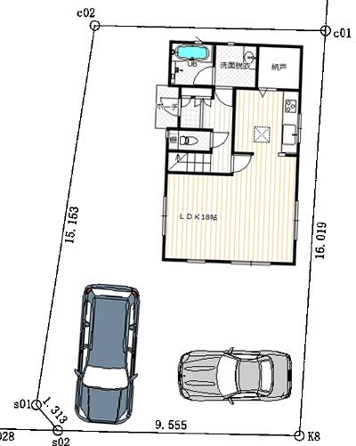 Compartment figure. 23.8 million yen, 4LDK, Land area 156.86 sq m , Building area 96.39 sq m