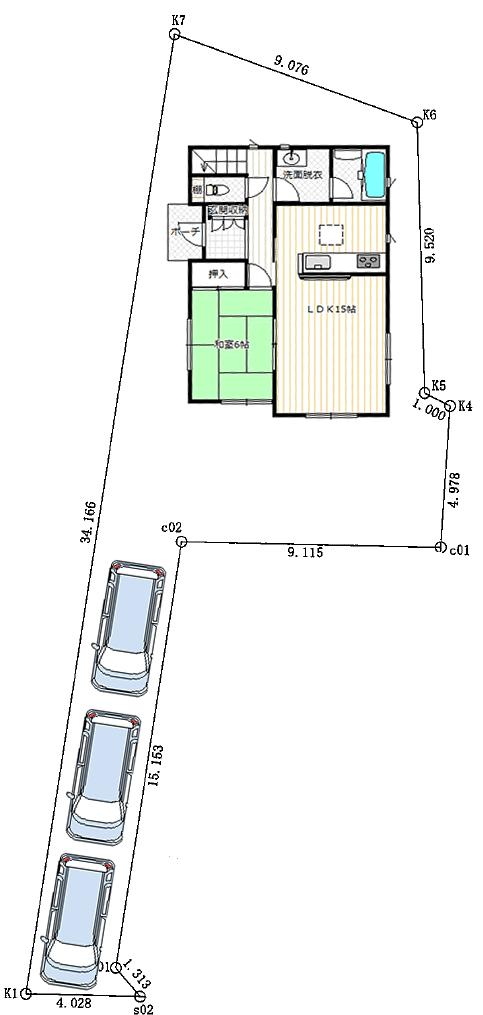 Compartment figure. 21,800,000 yen, 4LDK, Land area 220.1 sq m , Building area 99.22 sq m