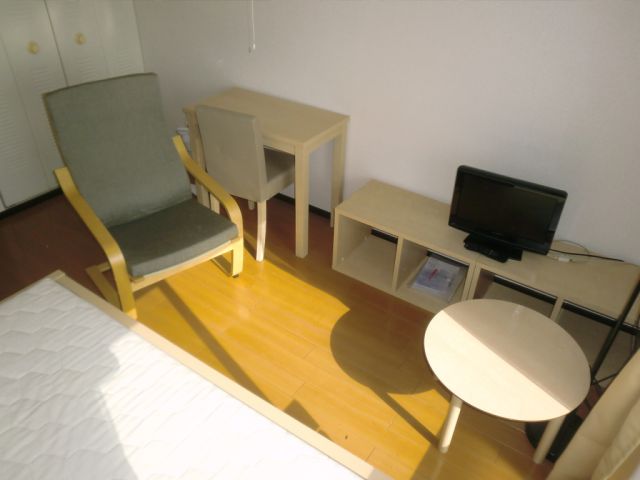 Living and room. Convenient furniture consumer electronics with