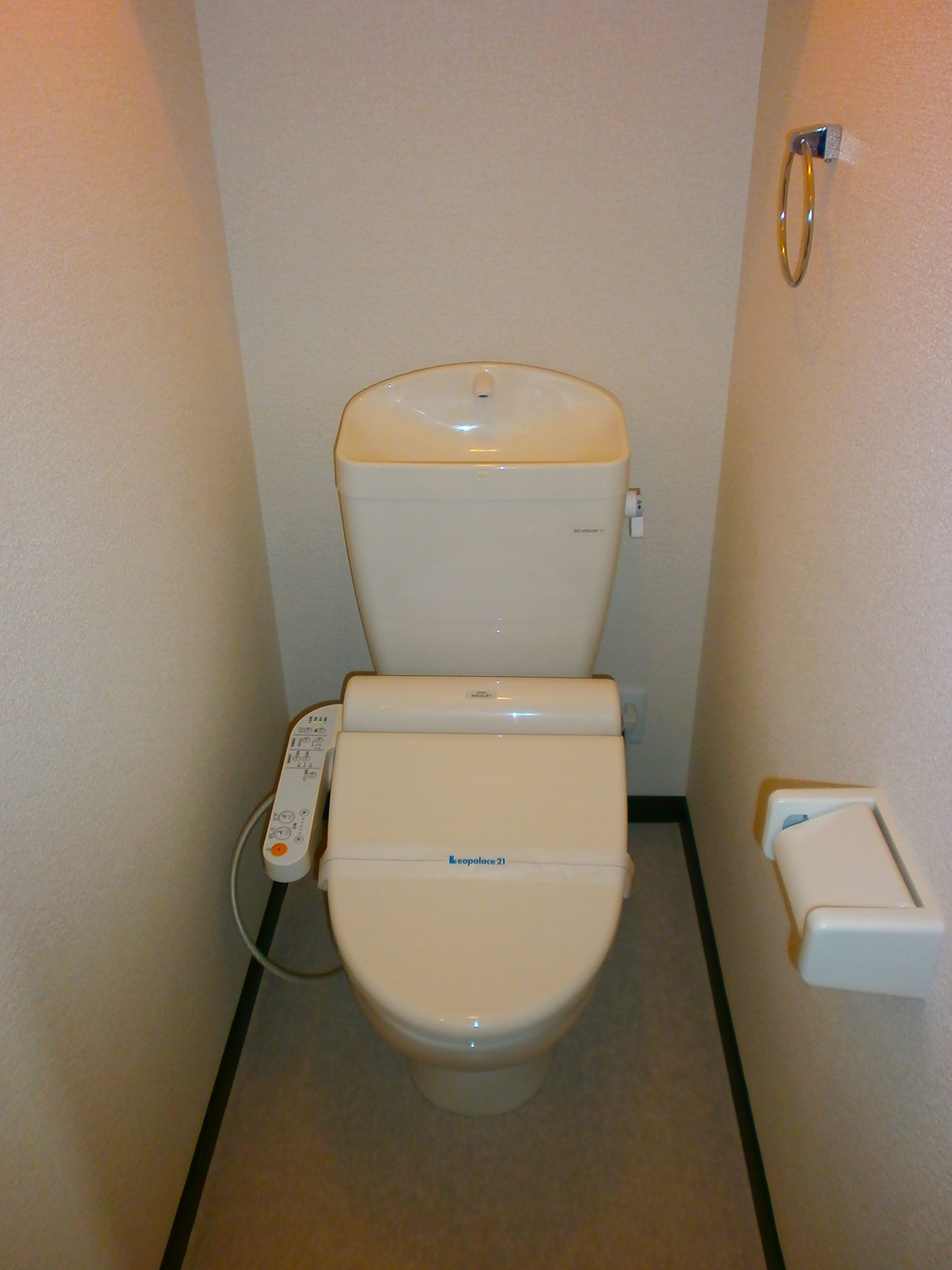 Toilet. It is with warm water washing toilet seat!