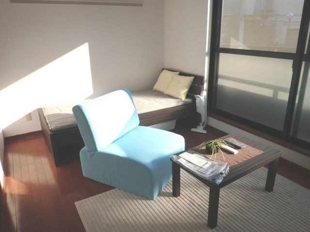 Living and room. It marked with curtains and lace curtains.