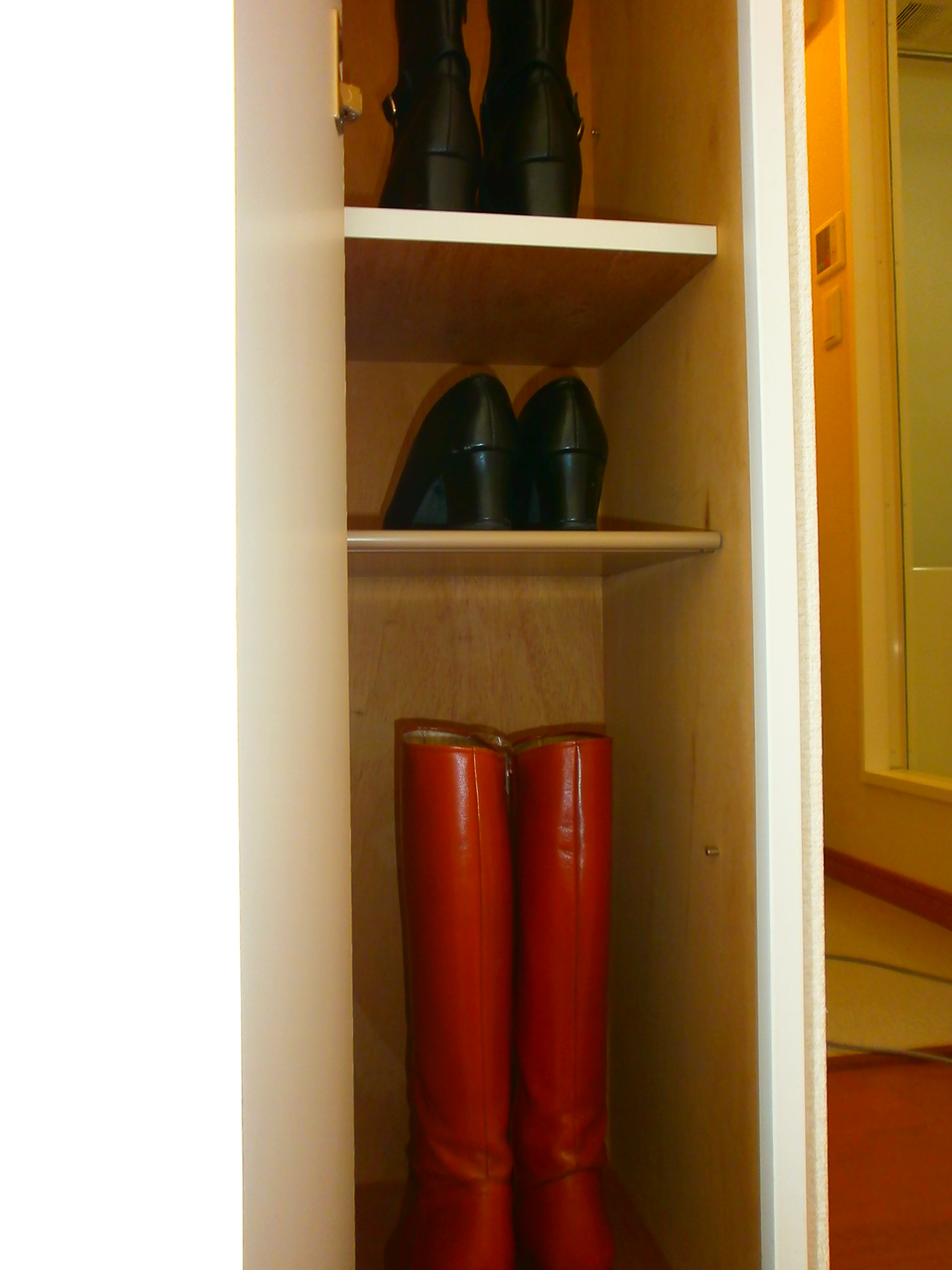 Entrance. Shoe box any way you want