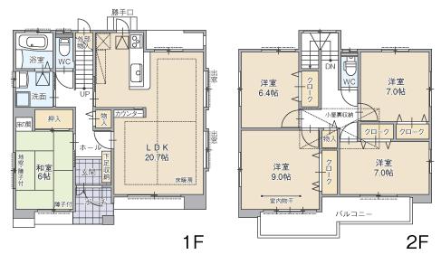Floor plan. (C Building), Price 31.5 million yen, 5LDK, Land area 203.59 sq m , Building area 133.78 sq m
