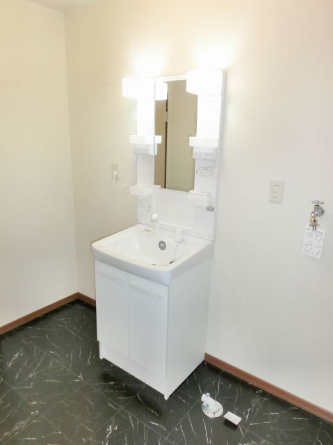 Washroom. Convenient Vanity in a busy morning.