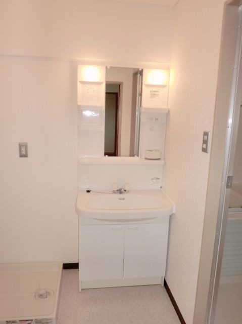 Washroom. Convenient independent vanity. 