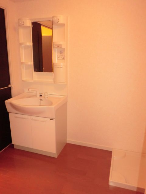 Washroom. Happy shampoo cosmetic vanity women.