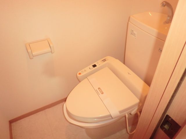 Toilet. It is comfortable every day with warm water washing toilet seat. 