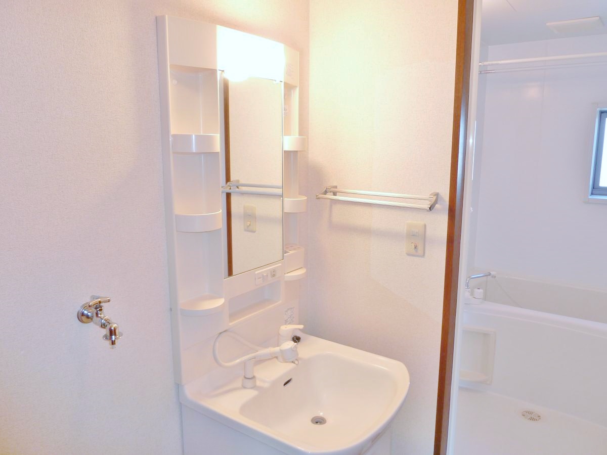 Washroom. Shower type. For washing machine storage is wide, Large washing machine is also possible.