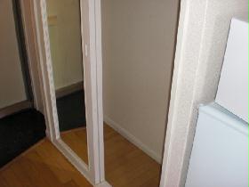 Living and room. Behind the Kagamitobira is the closet