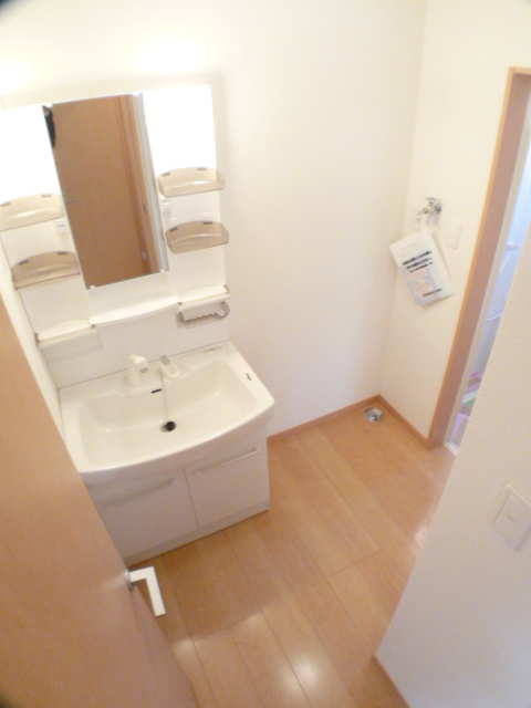 Washroom. Wash basin and a washing machine yard with shower