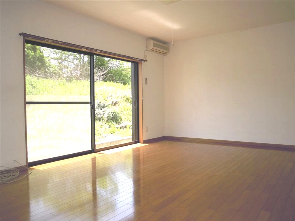 Living and room. Bright living room with large windows there