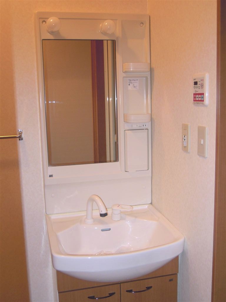 Washroom. Washbasin with shower us to every morning dressed smoothly